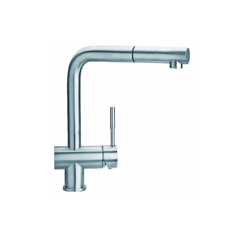 INOXA41S miscelatore monocomando in acciaio inox con canna a 90° e bocca estraibile