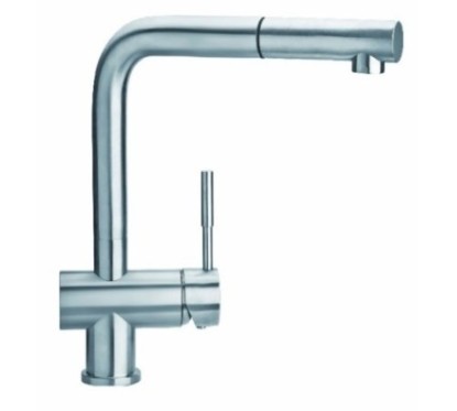 INOXA41S miscelatore monocomando in acciaio inox con canna a 90° e bocca estraibile