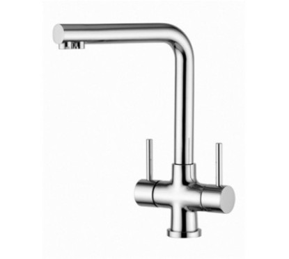 IDEALAQUA miscelatore cucina a 3 vie separate finitura cromo