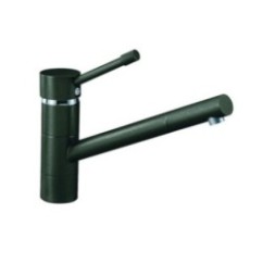 TIZEK miscelatore monocomando con canna tonda finitura cromo/micro ultragranit 90 bianco opale