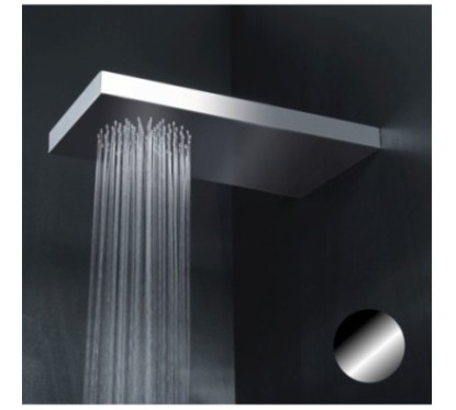 WALL Soffione rettangolare in acciaio 26x52 finitura cromo super mirror