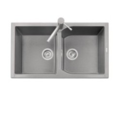 CORAX 86.20 Lavello cucina a due vasche finitura micro ultragranit 58 bianco latte