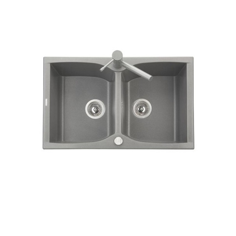 CORAX 79.20 Lavello cucina a due vasche finitura micro ultragranit 58 bianco latte