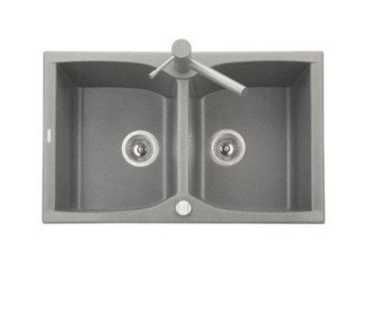 CORAX 79.20 Lavello cucina a due vasche finitura micro ultragranit 72 tartufo