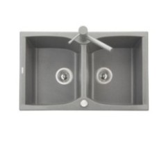 CORAX 79.20 Lavello cucina a due vasche finitura micro ultragranit 95 nero ebony