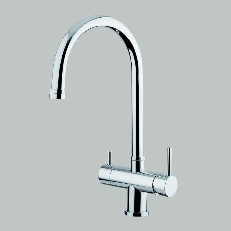 IDEALAQUA miscelatore cucina a 3 vie separate finitura cromo