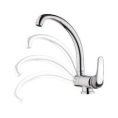 MINI Miscelatore monocomando per lavello sottofinestra, con bocca alta girevole, tipo lusso finitura cromo