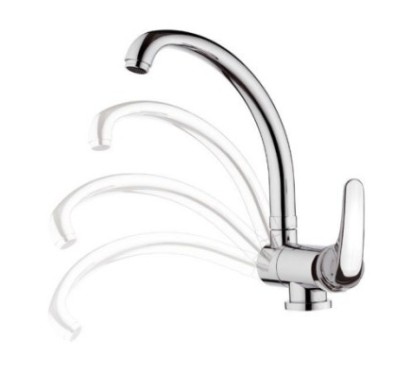 MINI Miscelatore monocomando per lavello sottofinestra, con bocca alta girevole, tipo lusso finitura cromo