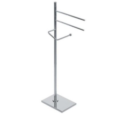 ZENITH Piantana con elementi mobili - 2 porta salviette e porta rotolo -