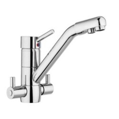 KITCHEN PROGRAM Miscelatore quattro vie per acqua depurata naturale e gassata finitura cromo
