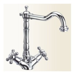 PAPIRO monoforo per lavabo con canna antica finitura cromo