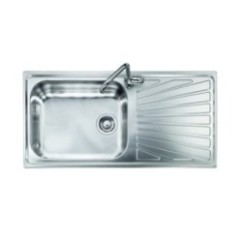 VINTAGE - INCASSO STANDARD E BORDO 8 mm lavello in acciaio inox ad una vasca grande più scolapiatti DX finitura satinato