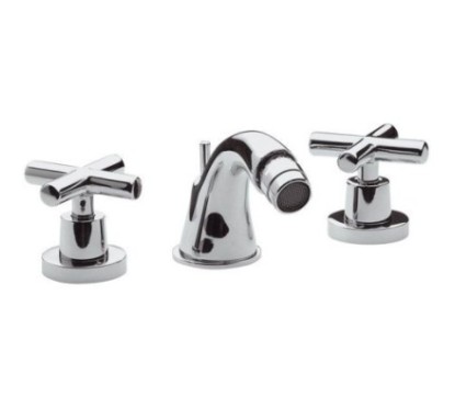 JAX Batteria bidet con scarico finitura cromo