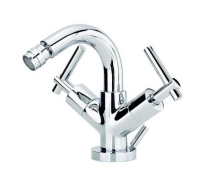 ROAMING MONOLEVA rubinetto monoforo bidet con scarico 1" 1/4 finitura cromo con particolari in legno