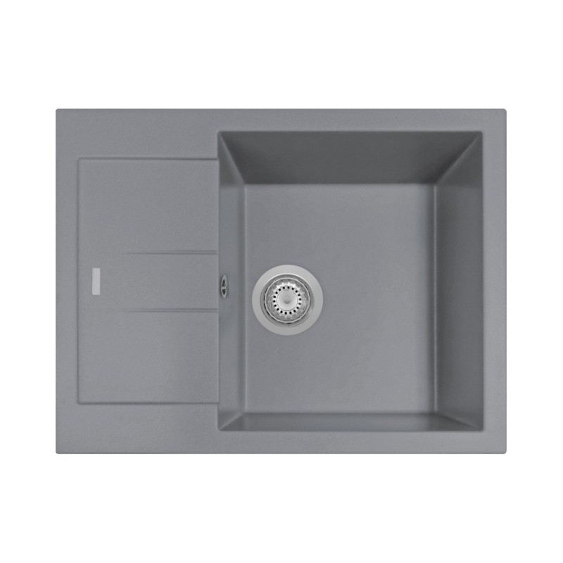 ELEGANCE 65.10 Lavello cucina ad una vasca più scolapiatti finitura ultrametal 42 titanio