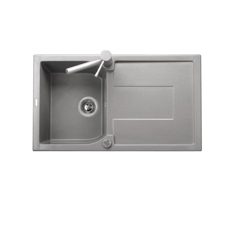 CORAX 86.10 Lavello cucina ad una vasca più scolapiatti finitura ultrametal 41 alluminio