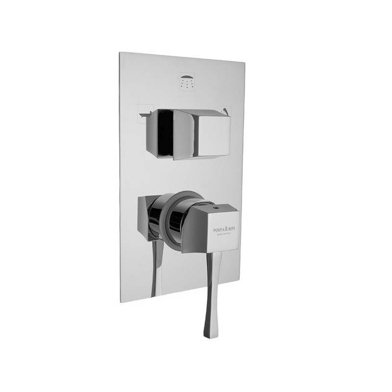 EOS Monocomando doccia incasso con deviatore tre uscite finitura cromo