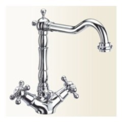 PAPIRO monoforo per lavabo con canna antica finitura oro