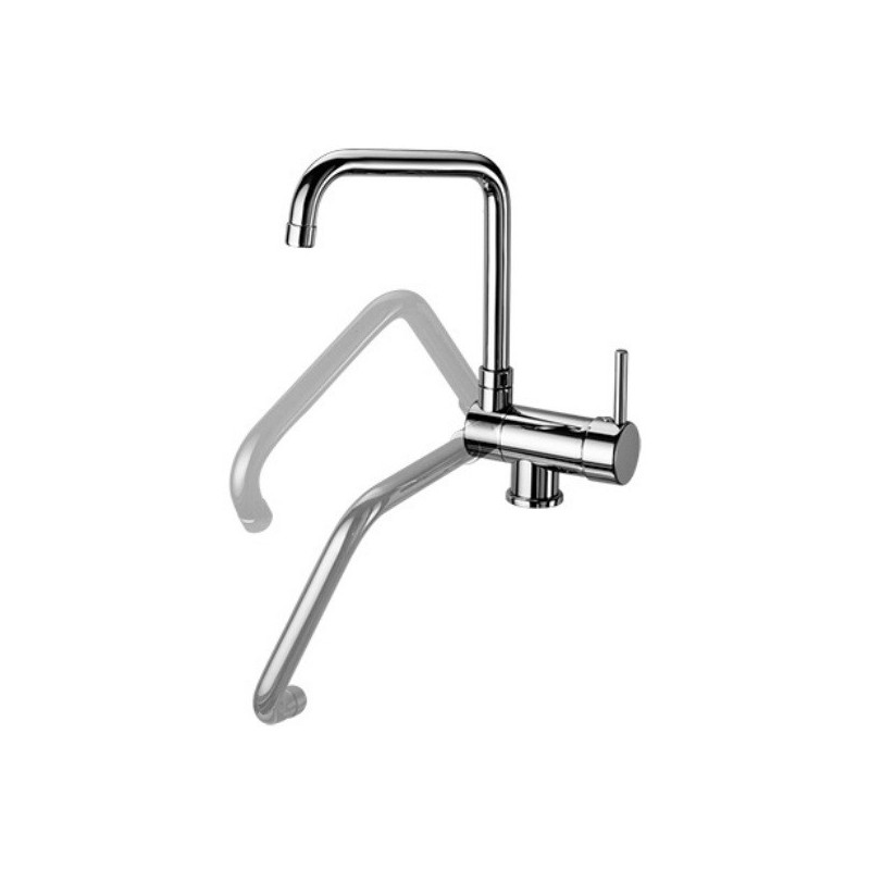 RING miscelatore per lavello sottofinestra finitura sale & pepe