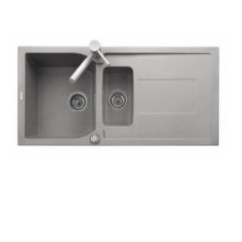 CORAX 99.15 Lavello cucina a due vasche più scolapiatti finitura micro ultragranit 95 nero ebony