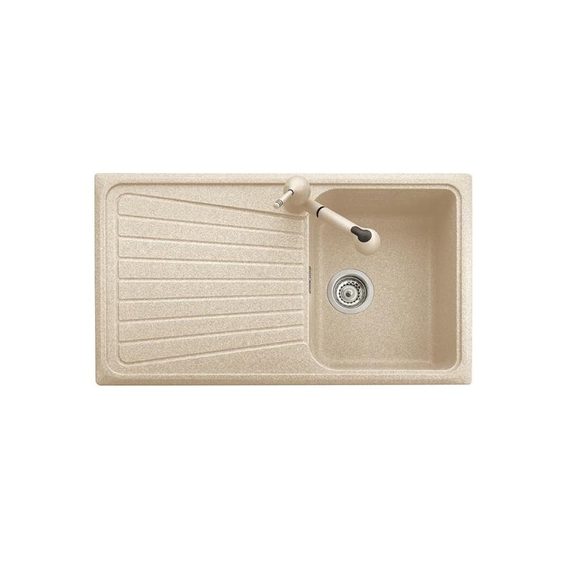 SPAZIO 86.10 Lavello cucina ad una vasca più scolapiatti finitura ultrametal 41 alluminio