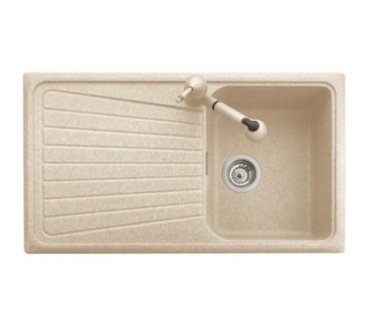 SPAZIO 86.10 Lavello cucina ad una vasca più scolapiatti finitura ultrametal 42 titanio