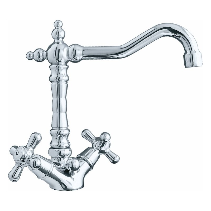 MAYA monoforo lavabo decò con scarico finitura cromo