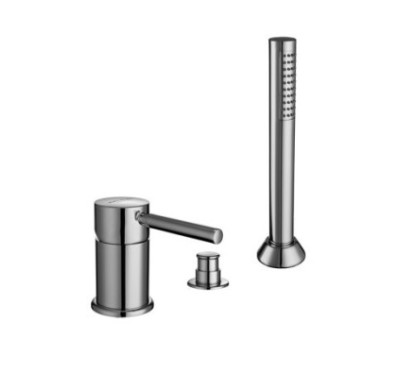 FORMA Batteria monocomando bordo vasca con deviatore e doccetta finitura nichel antico