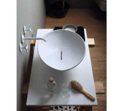 AFYA lavabo d'appoggio finitura bianco lucido