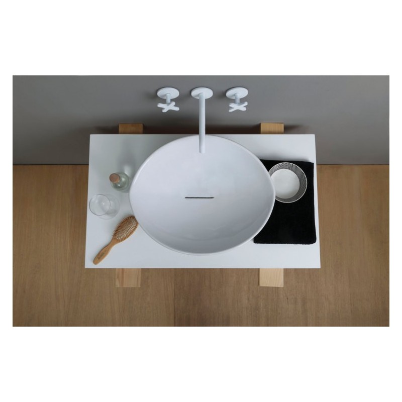 AFYA lavabo d'appoggio finitura bianco lucido