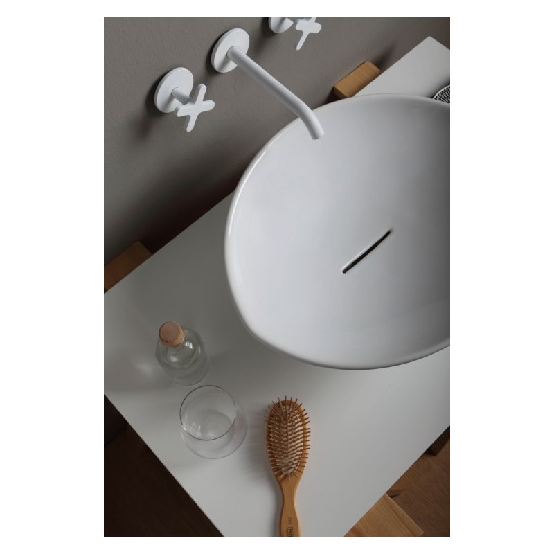 AFYA lavabo d'appoggio finitura bianco lucido