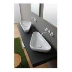 SCALENE lavabo d'appoggio finitura bianco lucido