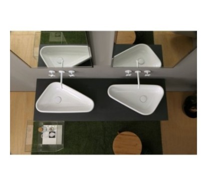 SCALENE lavabo d'appoggio finitura bianco lucido