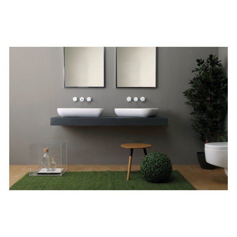 SCALENE lavabo d'appoggio finitura bianco lucido