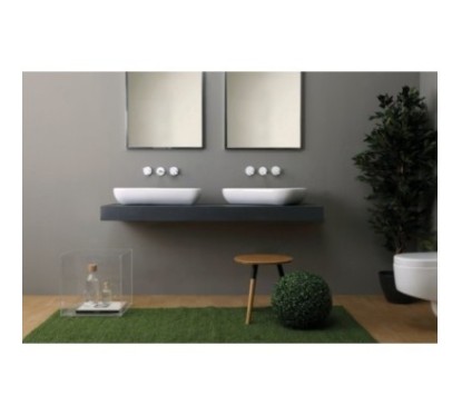 SCALENE lavabo d'appoggio finitura bianco lucido