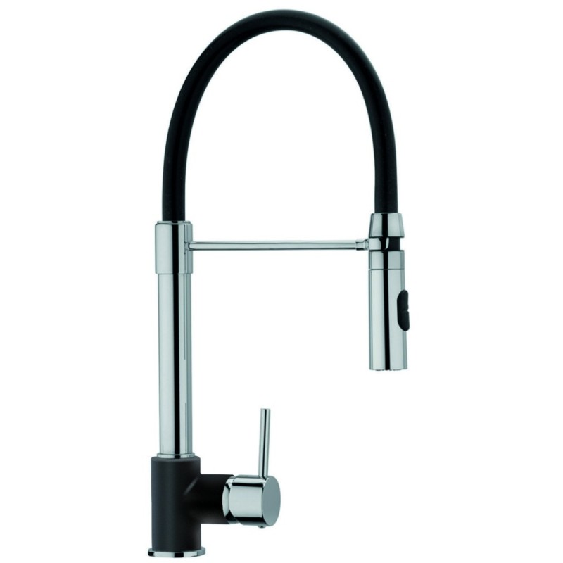 SHOWERMID miscelatore monocomando con doccetta 2 getti finitura microultragranit nero matt/cromo
