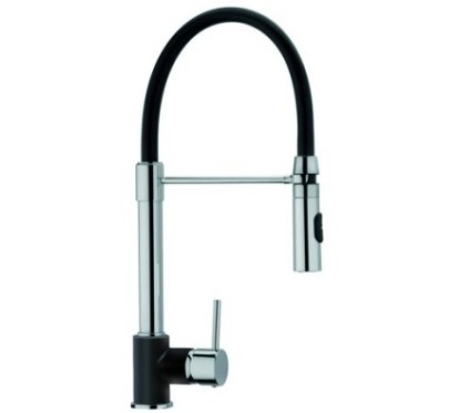 SHOWERMID miscelatore monocomando con doccetta 2 getti finitura microultragranit nero matt/cromo