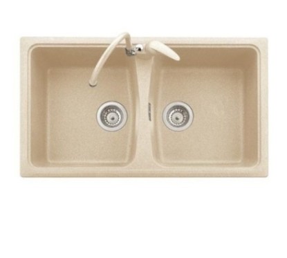 SPAZIO 86.20 Lavello cucina a due vasche finitura micro ultragranit 98 bianco