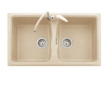 SPAZIO 86.20 Lavello cucina a due vasche finitura ultraquartz colori tradizionali 66 terra di francia