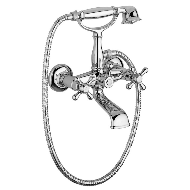 LIBERTY gruppo vasca con doccia e flessibile finitura cromo