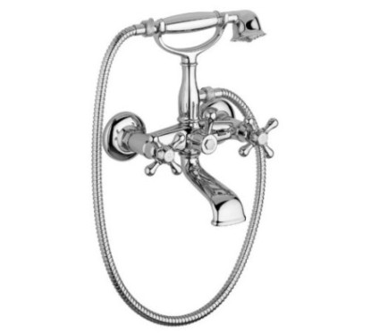 LIBERTY gruppo vasca con doccia e flessibile finitura cromo