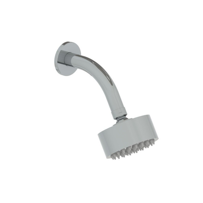 Soffioncino rotondo diam. 90mm completo di braccio in acciaio inox finitura satinato