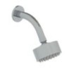 Soffioncino rotondo diam. 90mm completo di braccio in acciaio inox finitura satinato