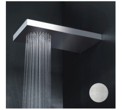 WALL Soffione rettangolare in acciaio 26x52 finitura satinato