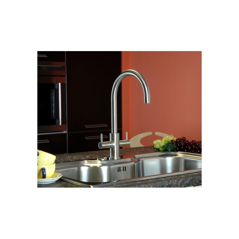 MINIMAL rubinetto lavello in acciaio inox finitura satinato