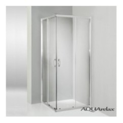 AQUArelax box doccia angolare profili argento lucido e cristallo 6mm trasparente (misura 88/90-88/90 h.195)