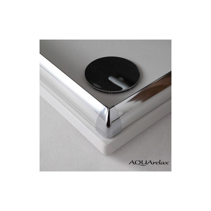 AQUArelax box doccia angolare profili argento lucido e cristallo 6mm trasparente (misura 88/90-88/90 h.195)