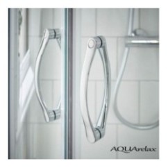 AQUArelax box doccia angolare profili argento lucido e cristallo 6mm trasparente (misura 88/90-88/90 h.195)