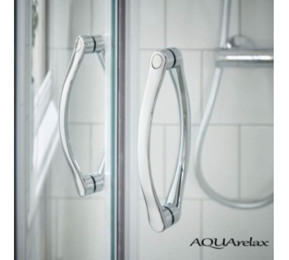 AQUArelax box doccia angolare profili argento lucido e cristallo 6mm trasparente (misura 88/90-88/90 h.195)