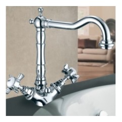 LIVINGSTONE monoforo lavabo con canna alta finitura cromo